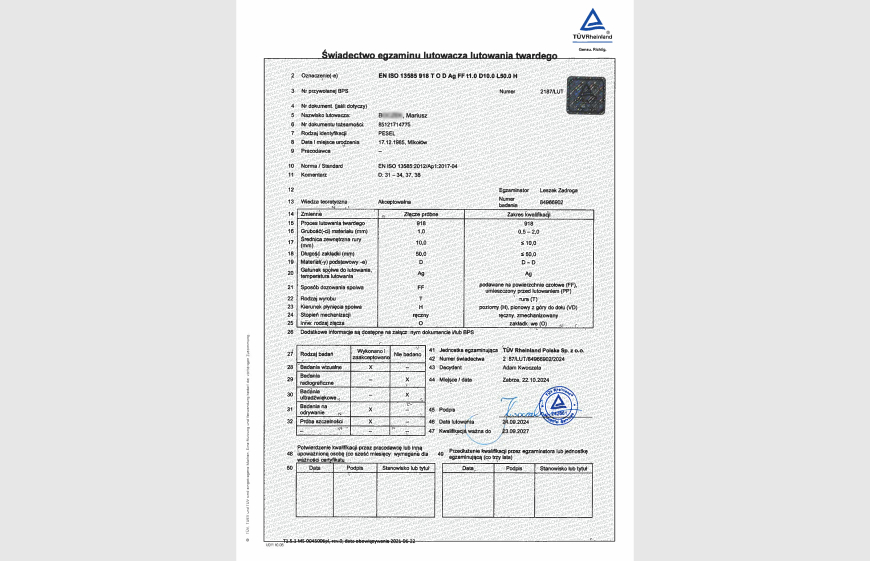Kurs Lutowania Twardego metodą 918